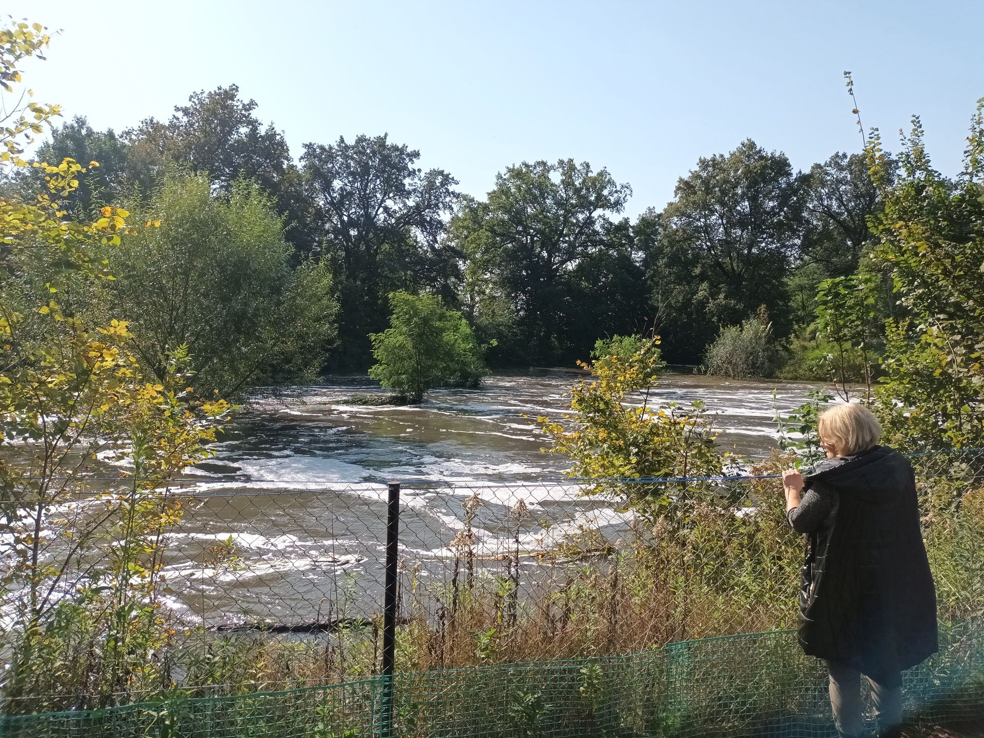 Alicja Kwiatkowska spogląda ze swojej posesji na Bystrzycę