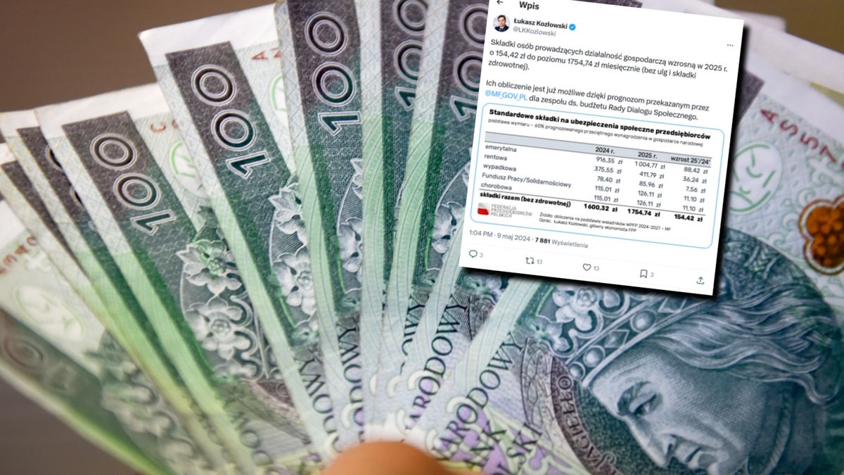 Składki ZUS dla przedsiębiorców w górę. Ekonomista pokazał, ile wyniosą w 2025 roku