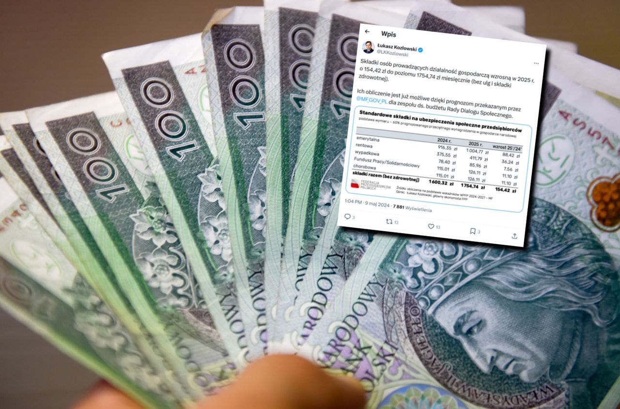 Składki ZUS dla przedsiębiorców w górę. Ekonomista pokazał, ile wyniosą w 2025 roku