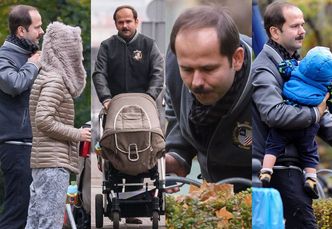Miłość, miłość na placu zabaw. Sławomir z dzieckiem i żoną powietrze wiosenne chłoną (ZDJĘCIA)