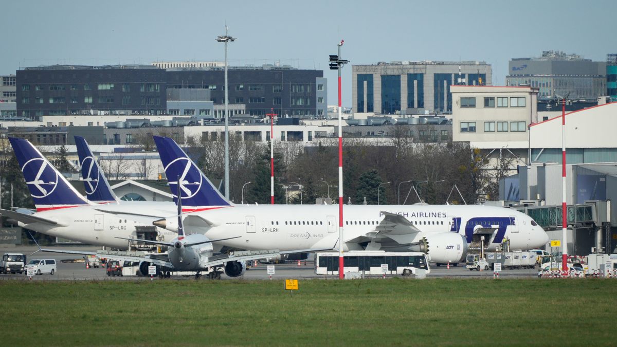 LOT Polish Airlines 787 Dreamliners are seen parked at Chopin airport in Warsaw, Poland on 05 April, 2026. Jet fuel prices have increased by nearly 60 percent since the start of the conflict in Iran. Despite Polish airlines having hedged their fuel contracts significant, long-term price increases have not been ruled out. (Photo by Jaap Arriens/NurPhoto via Getty Images)