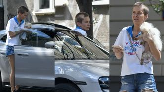 Edyta Pazura i pomeranian Stuart podjeżdżają do weterynarza Porsche za PÓŁ MILIONA ZŁOTYCH. To dopiero pieskie życie? (ZDJĘCIA)
