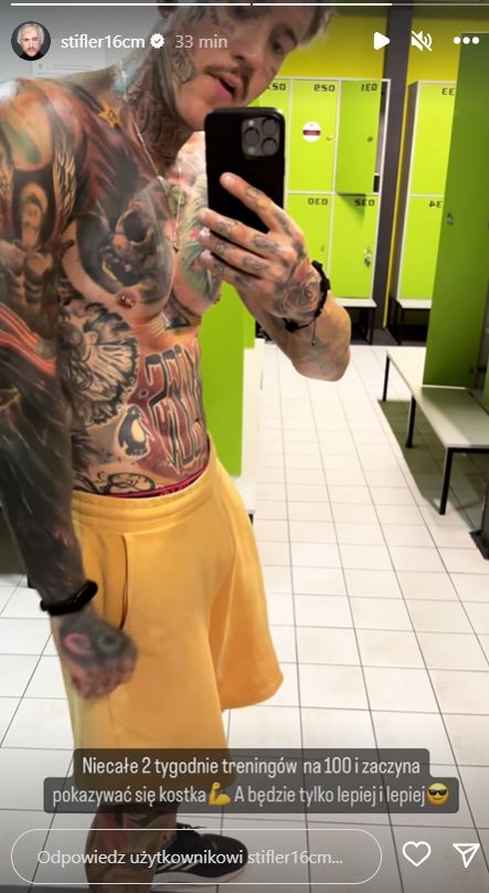 Stifler pokazał mięśnie brzucha (fot. InstaStories)