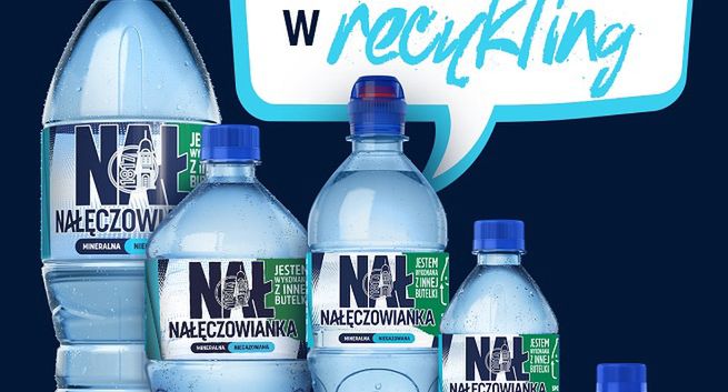 Nałęczowianka w butelkach w połowie z plastiku z recyklingu
