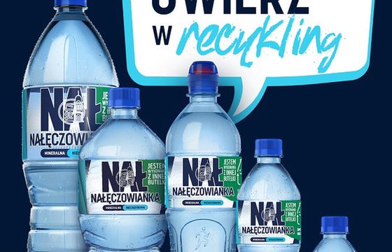 Nałęczowianka w butelkach w połowie z plastiku z recyklingu