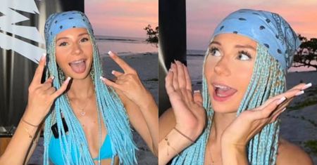 17-letnia córka Izabeli Macudzińskiej w niebieskim "total looku" nadaje z bezludnej wyspy (FOTO)