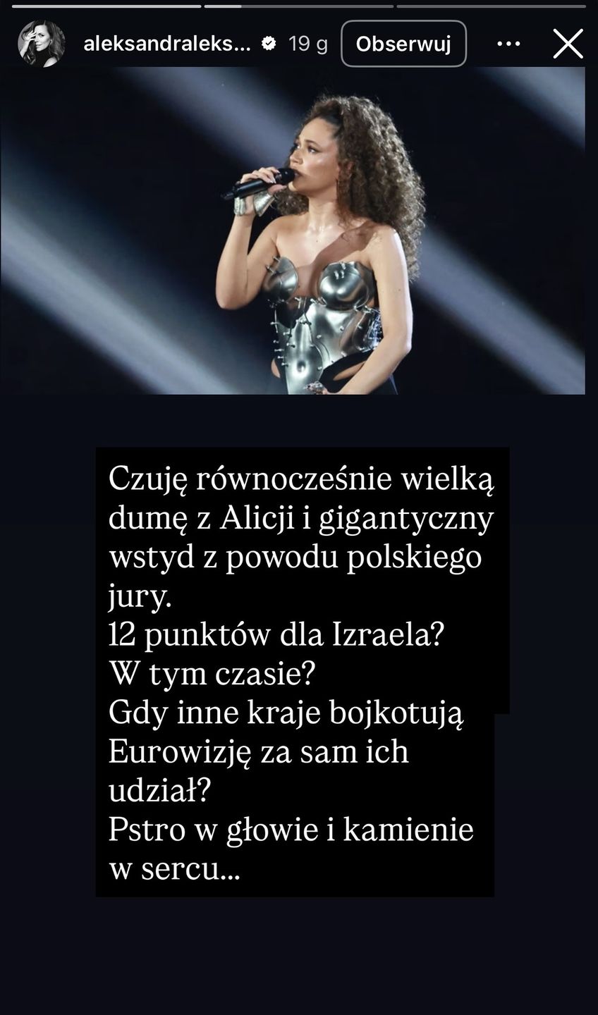 Aleksandra Kwaśniewska o decyzji krajowego jury 
