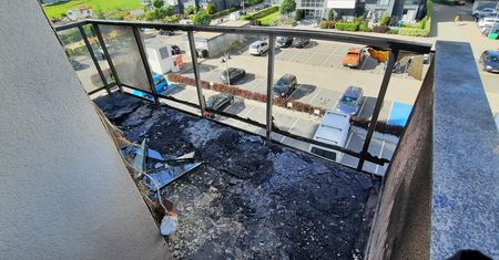 Gdańsk. Pożar wybuchł na balkonie jednego z mieszkań w bloku
