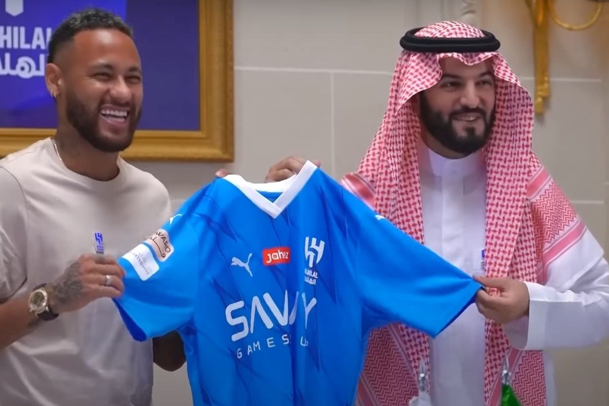 Neymar po podpisaniu kontraktu z klubem Al-Hilal