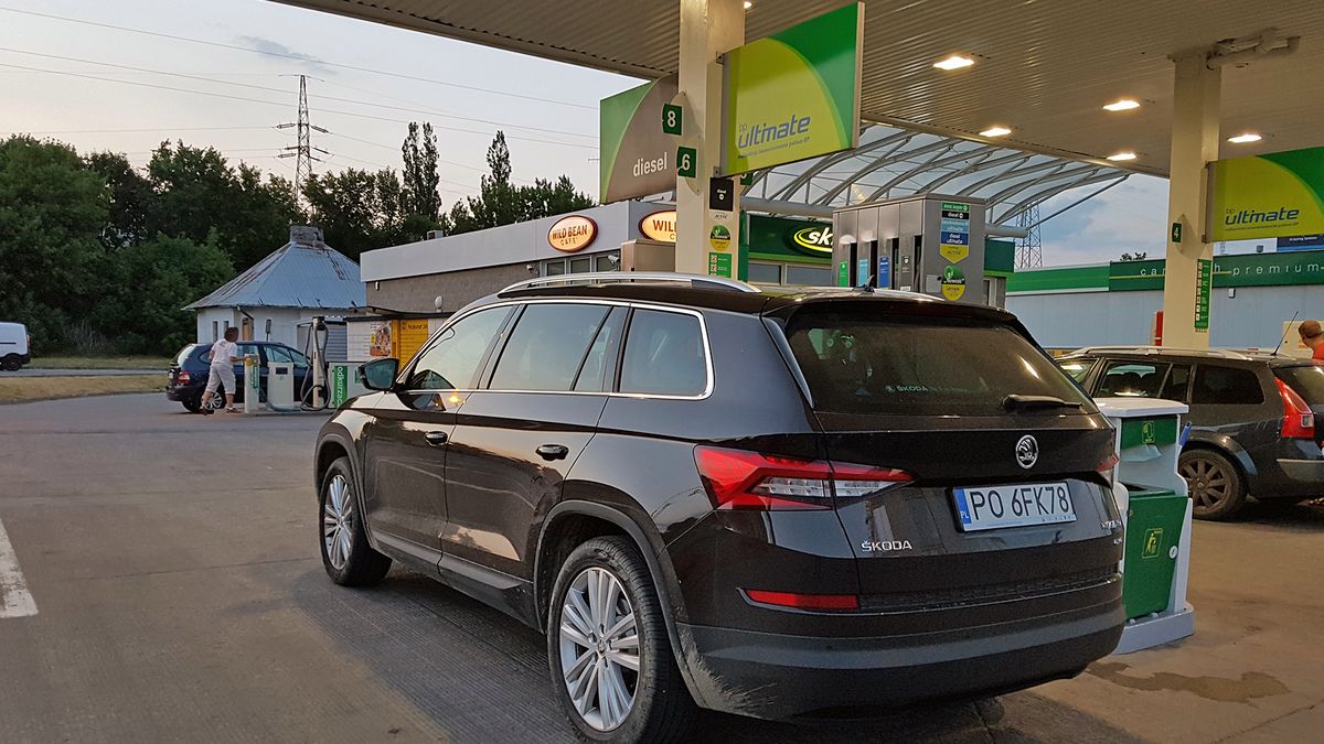 Skoda Kodiaq, stacja benzynowa
