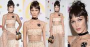 Bella Hadid w przezroczystej sukience na imprezie Diora