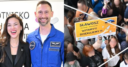 Sławosz Uznański-Wiśniewski jest już w Polsce. Na lotnisku powitała go roześmiana żona i tłum fanów