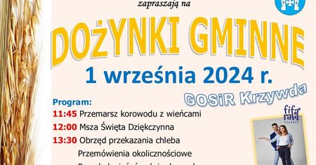 Dożynki w Krzywdzie 2024. Wystąpią: DiscoBoys i Loverboy. Zobacz godzinowy program