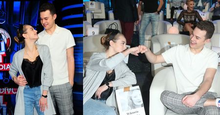 Adam Zdrójkowski i Wiktoria Gąsiewska tulą się i dokazują na planie "Wielkiego testu o polskich komediach" (FOTO)