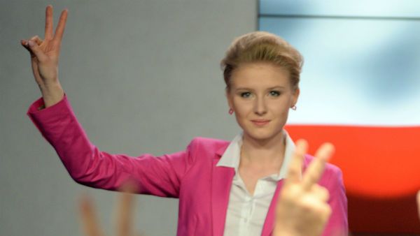 Kinga Duda podczas wieczoru wyborczego