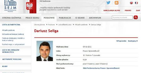 PiS zawiesiło w prawach członka klubu posła Dariusza Seligę