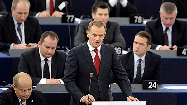 Donald Tusk przemawia w Parlamencie Europejskim