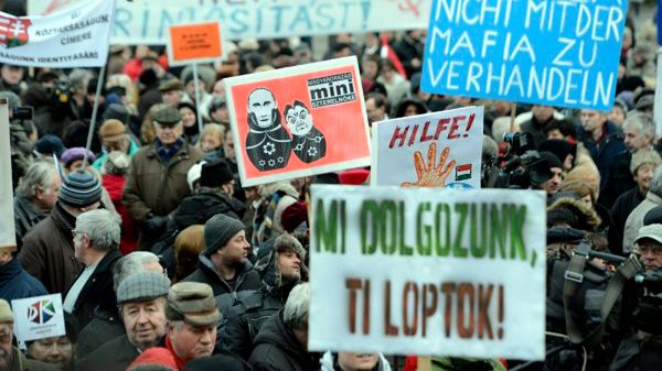 Antyrządowy protest w Budapeszcie