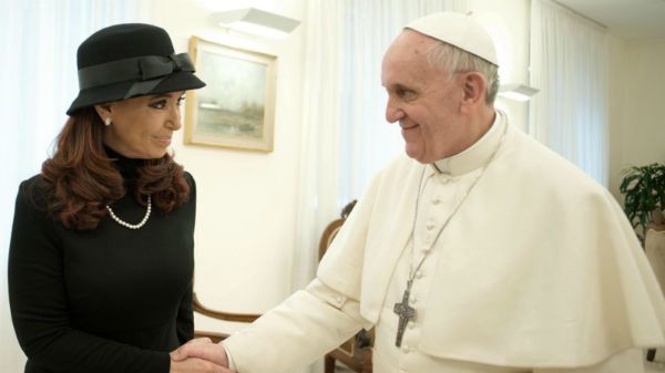 Prezydent Argentyny Cristina Fernandez Kirchner i papież Franciszek