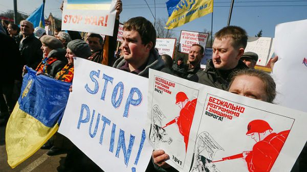 Protest Ukraińców przeciwko Putinowi