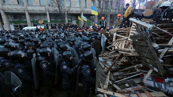 Barykady na ulicach Kijowa