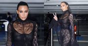 Kim Kardashian eksponuje zabójczą sylwetkę w prześwitującej sukni Balenciagi na Paryskim Tygodniu Mody (ZDJĘCIA)