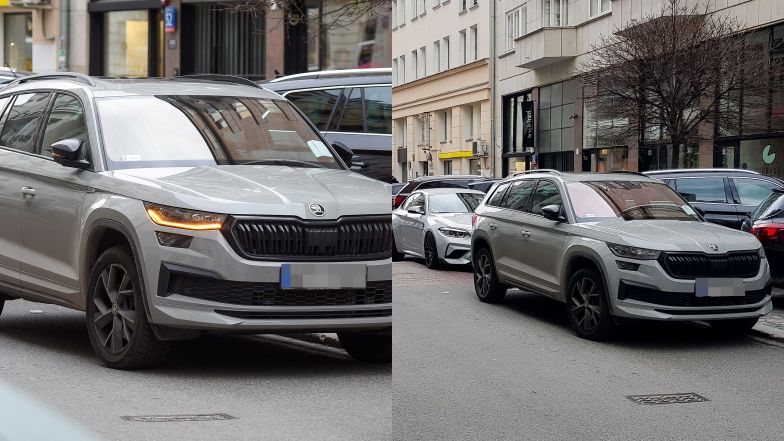 Anna Mucha zostawia auto na awaryjnych i idzie na lunch
