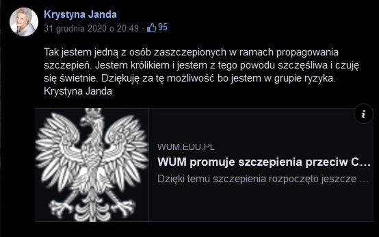 Druga wersja oświadczenia.