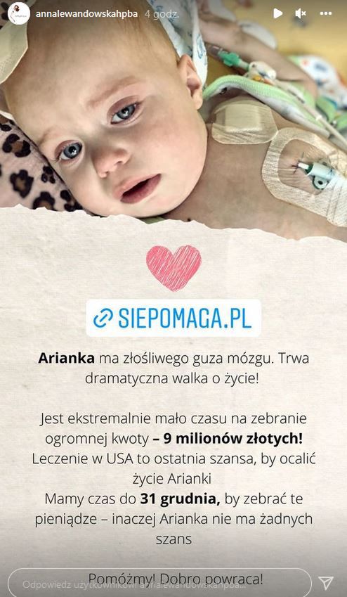 Anna Lewandowska apeluje o pomoc