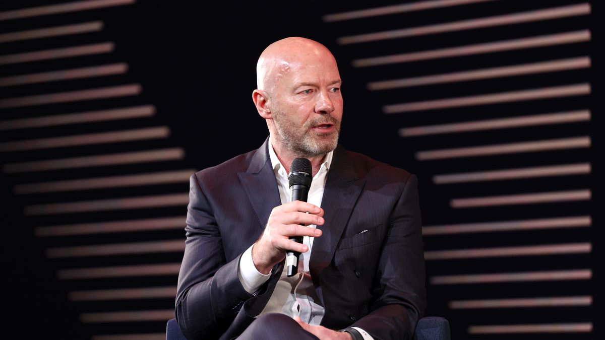 LONDON, ENGLAND - APRIL 23: Alan Shearer speaks during the Premier League Hall of Fame 2024 Inductions event at HERE at Outernet on April 23, 2024 in London, England. (Photo by Tom Dulat/Getty Images for Premier League)