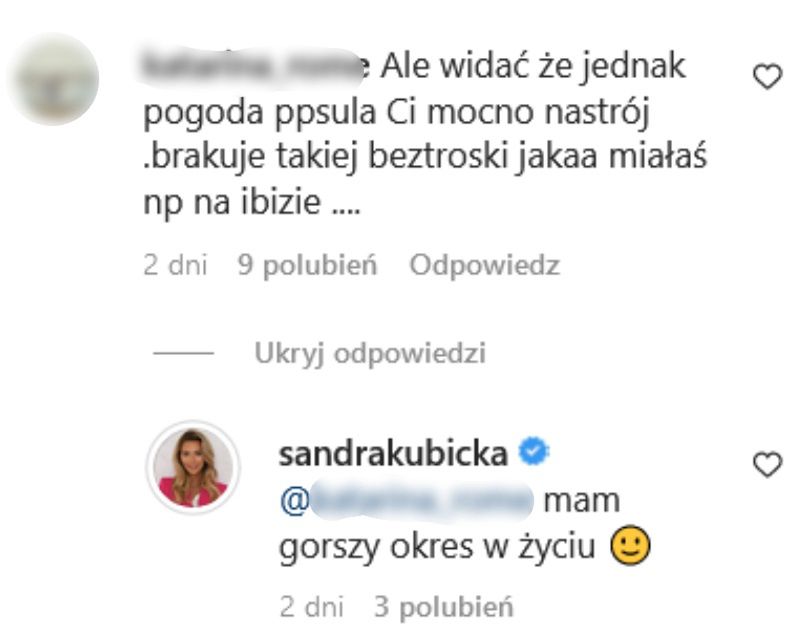 Kryzys u Sandry Kubickiej i Barona? Internauci zaniepokojeni