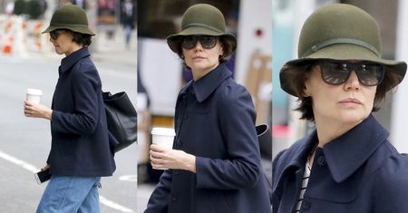 Katie Holmes skrywa się pod babcinym kapeluszem