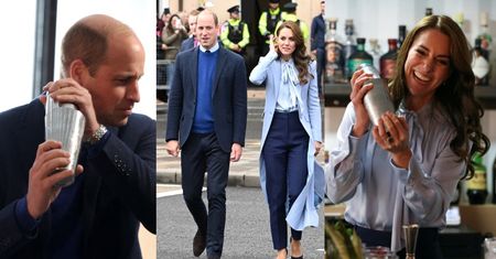 Przyodziana w błękitną koszulę Kate Middleton razem z księciem Williamem prezentują BARMAŃSKIE umiejętności w Belfaście (ZDJĘCIA)