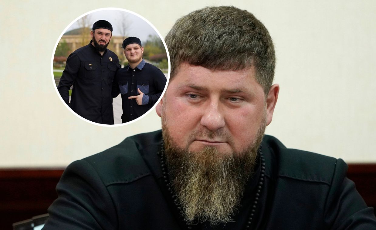 Ramzan Kadyrow oraz jego 18-letni syn Achmat i przewodniczący czeczeńskiego parlamentu Magomed Daudov