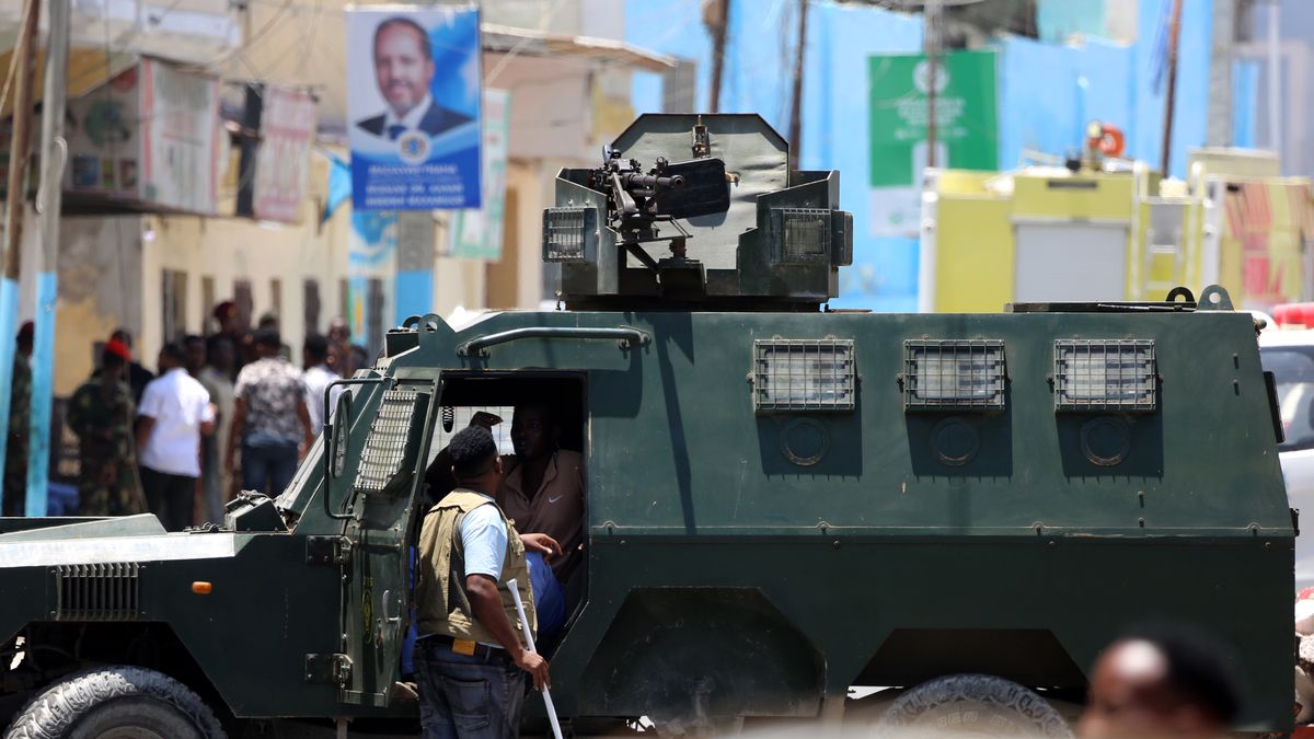 Bomb attack on Presidential convoy in Somalia
MOGADISHU, SOMALIA - MARCH 18: Ambulances and security forces are dispatched to the scene following a bomb attack organized against the President's convoy in Mogadishu, Somalia on March 18, 2025. (Photo by Abuukar Mohamed Muhidin/Anadolu via Getty Images)
Anadolu
explosion, president's convoy, political violence, security forces, emergency response, casualties, conflict zone, attack scene, bomb attack, crisis response, law enforcement, security measures, government convoy, terror attack