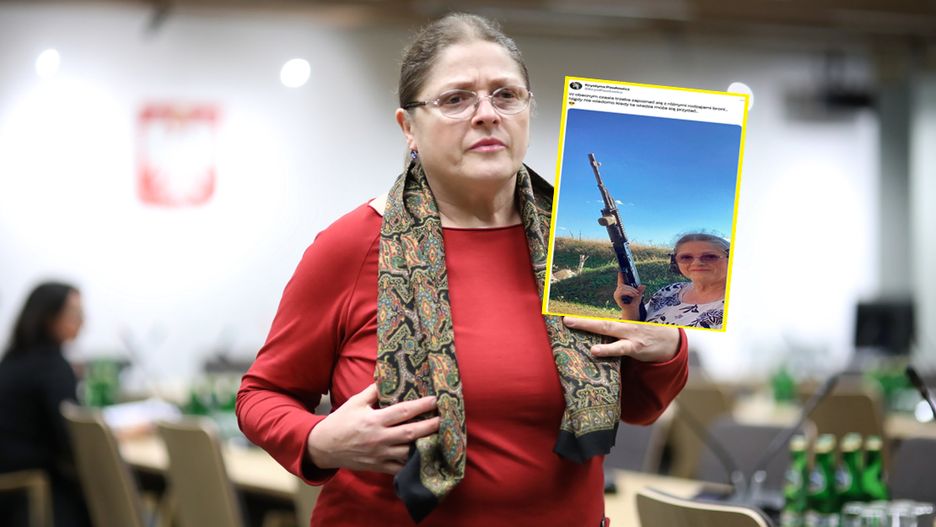 Pawłowicz pozuje z bronią. Pokazała zdjęcie