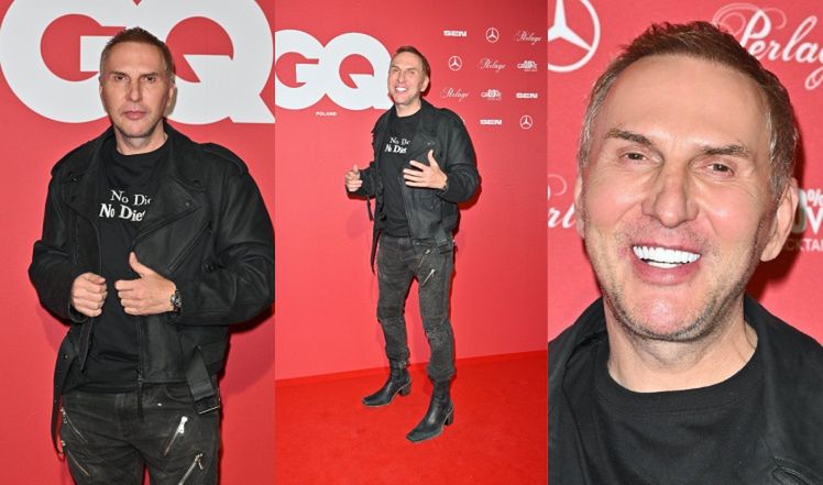 Krzysztof Gojdź oślepia śnieżnobiałymi licówkami na imprezie GQ