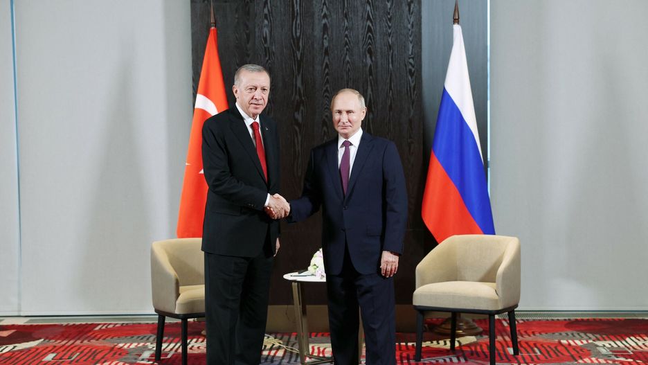 Wladimir Putin w Uzbekistanie
SAMARKAND, UZBEKISTAN - SEPTEMBER 16: Turkish President Recep Tayyip Erdogan (L) meets President of Russia, Vladimir Putin (R) within the 22nd meeting of the Shanghai Cooperation Organization (SCO) leaders' summit in Samarkand, Uzbekistan on September 16, 2022. Murat Kula / Anadolu Agency/ABACAPRESS.COM
AA/ABACA
