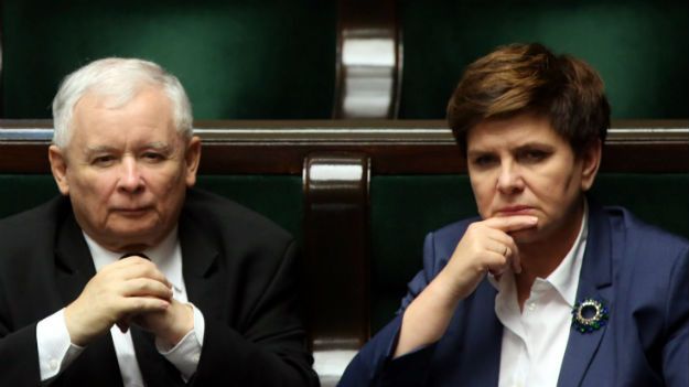 Prezes PiS Jarosław Kaczyński i premier Beata Szydło