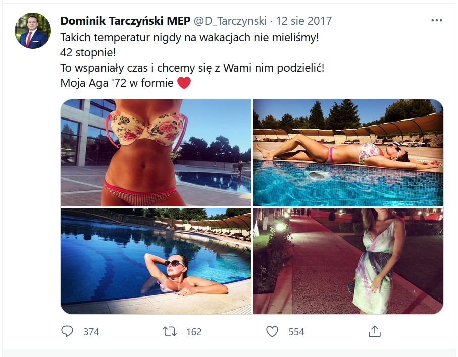 Wpis Dominika Tarczyńskiego na Twitterze 