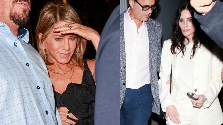 Speszone Jennifer Aniston i Courteney Cox wychodzą z luksusowej restauracji po wspólnej kolacji (ZDJĘCIA)
