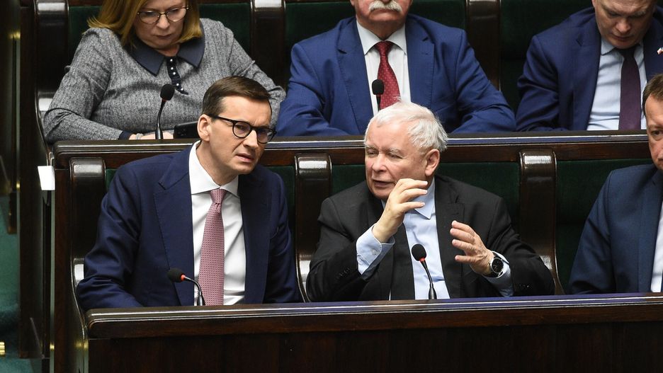 53. posiedzenie Sejmu IX kadencji
28.04.2022 Warszawa 53. posiedzenie Sejmu IX kadencji   fot. Zbyszek Kaczmarek/REPORTER
n/z: Mateusz Morawiecki, Jaroslaw Kaczynski
Zbyszek Kaczmarek/REPORTER