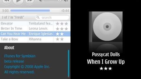 iTunes na Symbiana S60 1