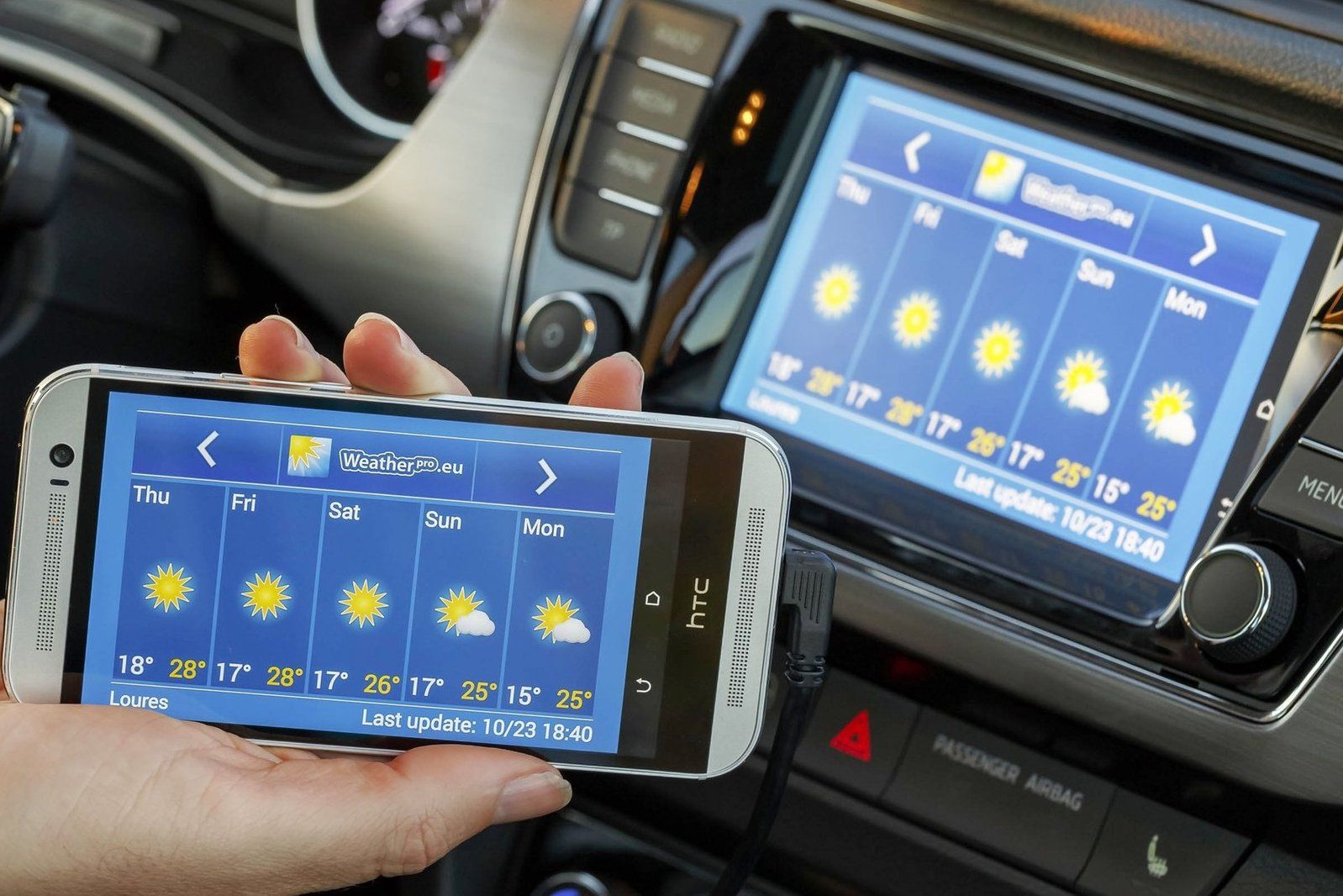 Skoda chwaliła się systemem Mirror Link i nawet takimi atrakcjami jak pogoda na żywo. Mimo to nie zrezygnowała z nawigacji.