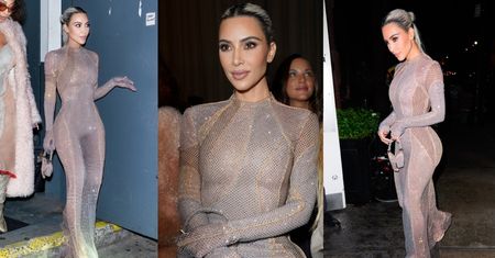 BŁYSZCZĄCA Kim Kardashian prezentuje boskie kształty na pokazie FENDI w wysadzanej diamentami sukni (ZDJĘCIA)