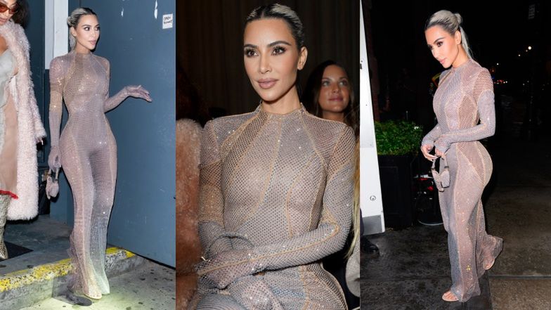BŁYSZCZĄCA Kim Kardashian prezentuje boskie kształty na pokazie FENDI w wysadzanej diamentami sukni (ZDJĘCIA)