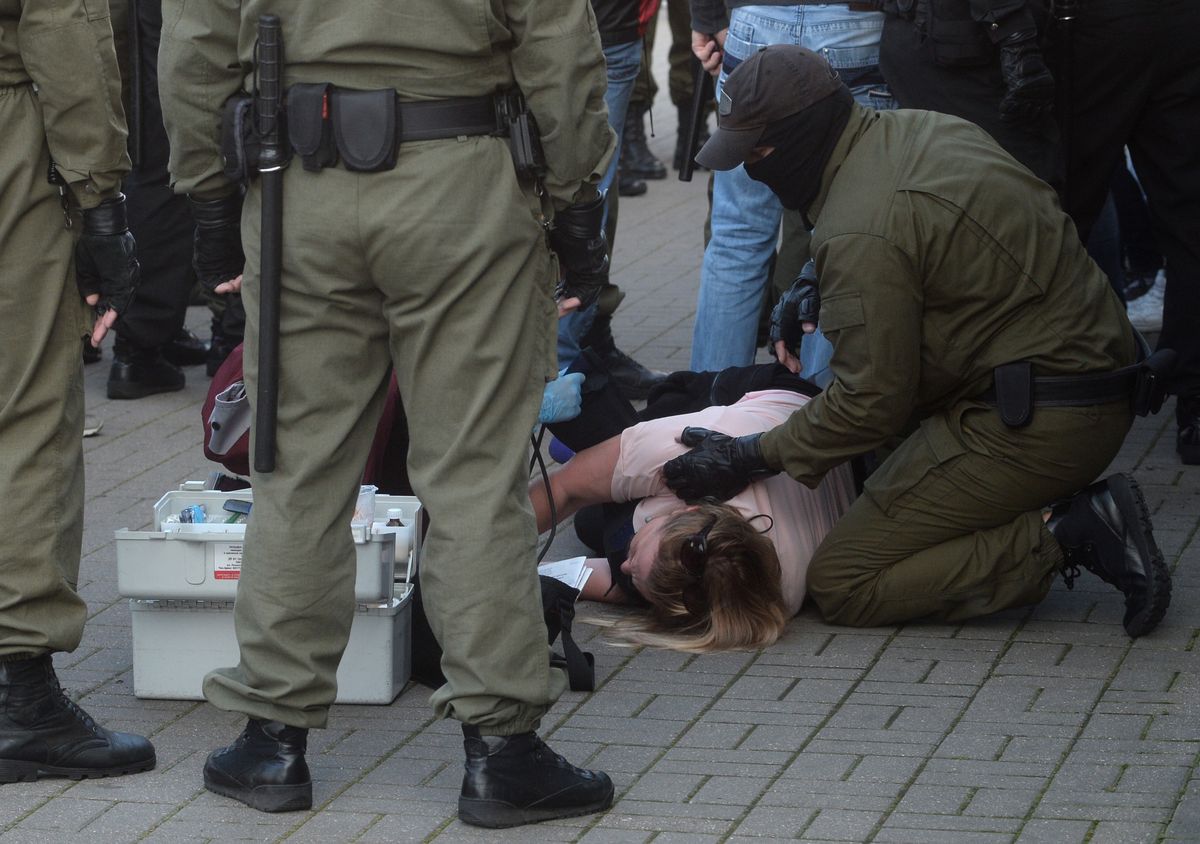 Białoruś. Co najmniej 159 osób zostało zatrzymanych podczas manifestacji w Mińsku