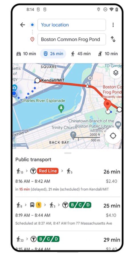 Nowe wskazówki tras w Google Maps