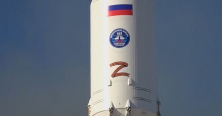 Rosyjski symbol ''Z'' w kosmosie. Nagranie ze startu rakiety w Rosji