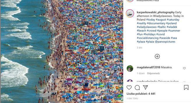 Fotograf Kacper Kowalski o zdjęciu plaży we Władysławowie: nie mam wpływ na to, co się dzieje z moimi zdjęciami